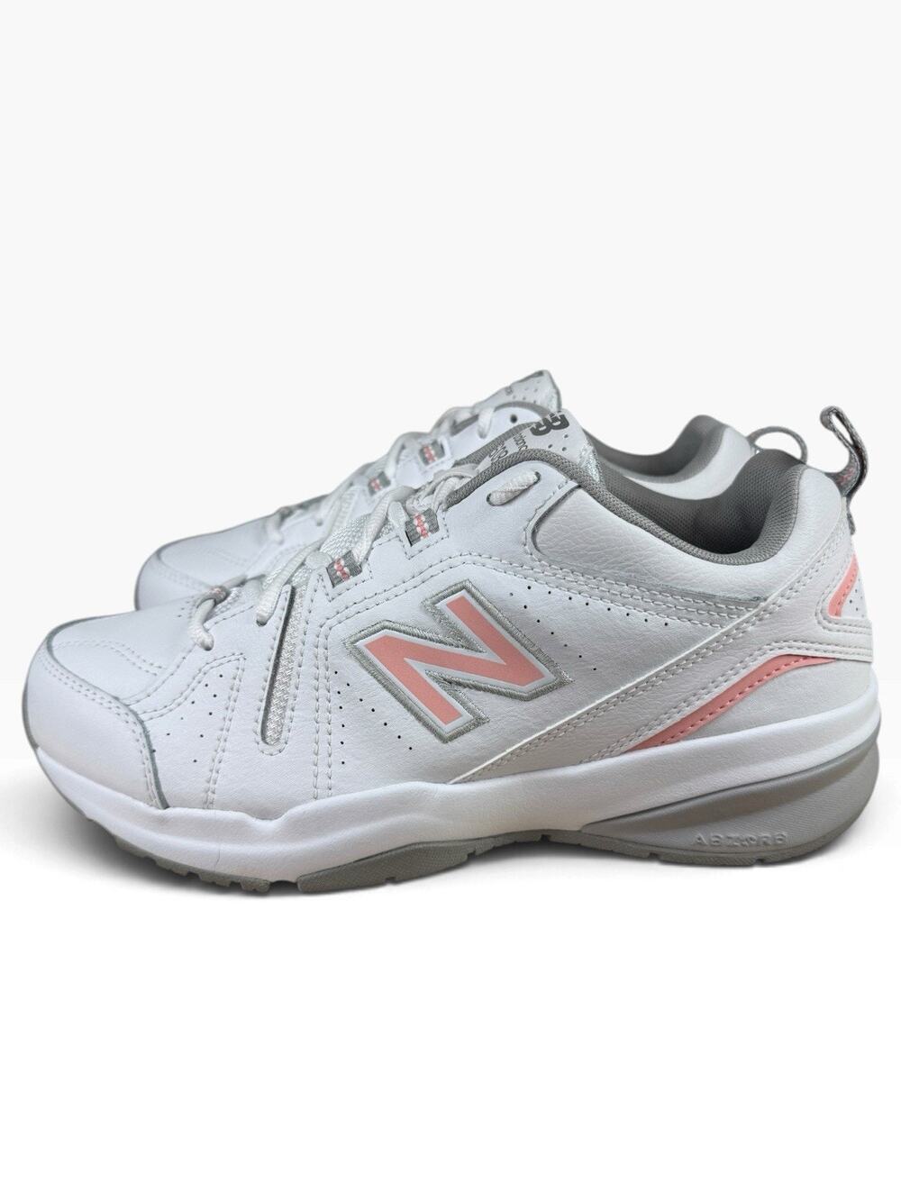 Size 8.5 Women/ 7 Men Wide D New Balance WX608WP5 White Pink Sneakers